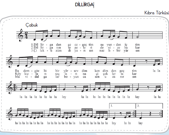 Dillirga (Kıbrıs Türküsü) Piyano Notaları