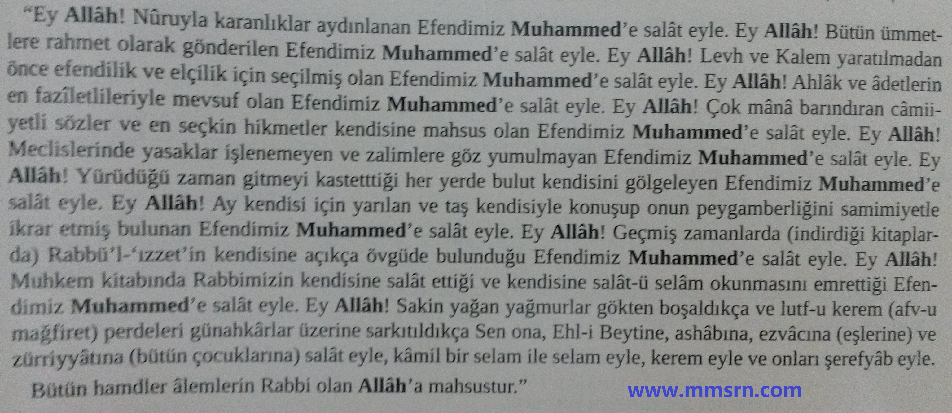 Peygamber Efendimizinin Hoşlanacağı Çok Faziletli Bir Salevat-ı Şerife 2