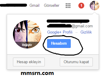 gmail şifre değiştirme 1