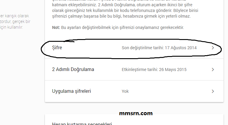 gmail şifre değiştirme 3
