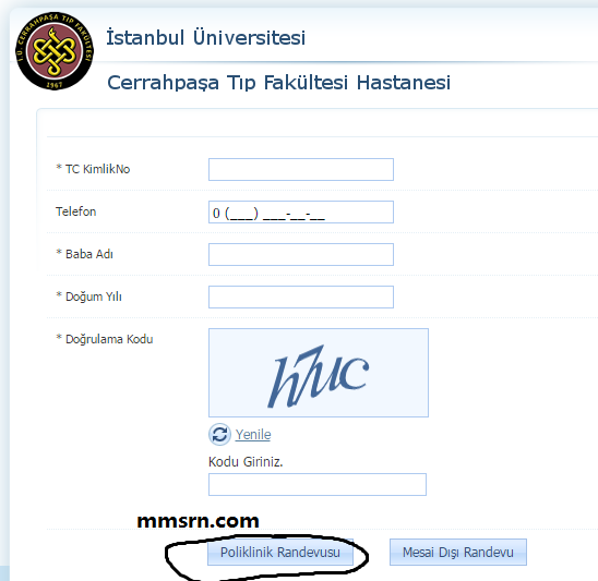 cerrahpaşadan randevu almak 1