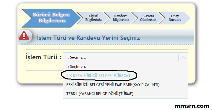 ehliyet için emniyetten randevu alma 1