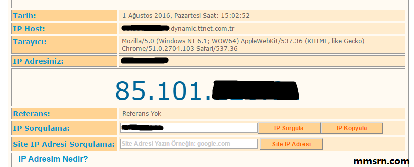 ip adresi öğrenme 1