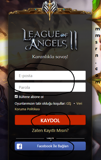 league of angels 2 nasıl üye olunur 1