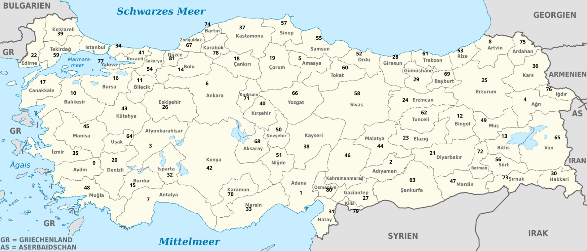 Plakalı Türkiye haritası 3 (Kaynak : Vikipedi)
